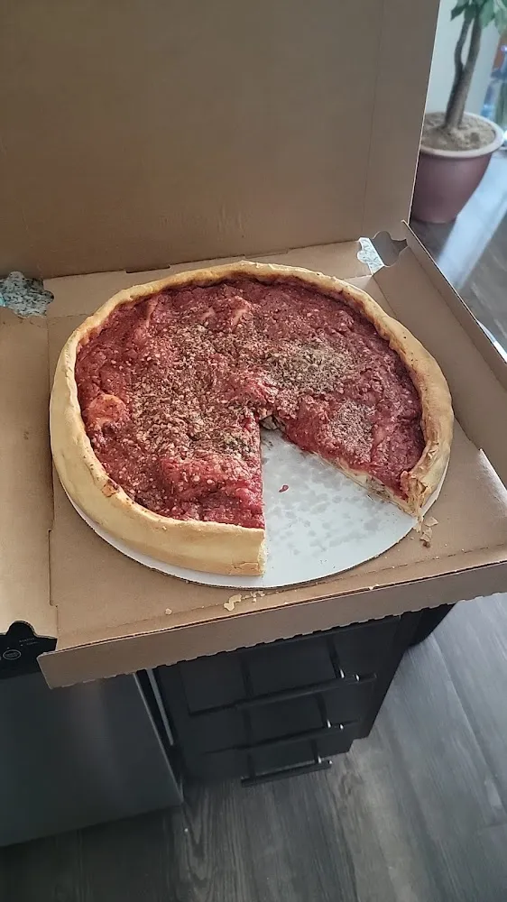 Deep Dish Sausage and Spinach Pizza